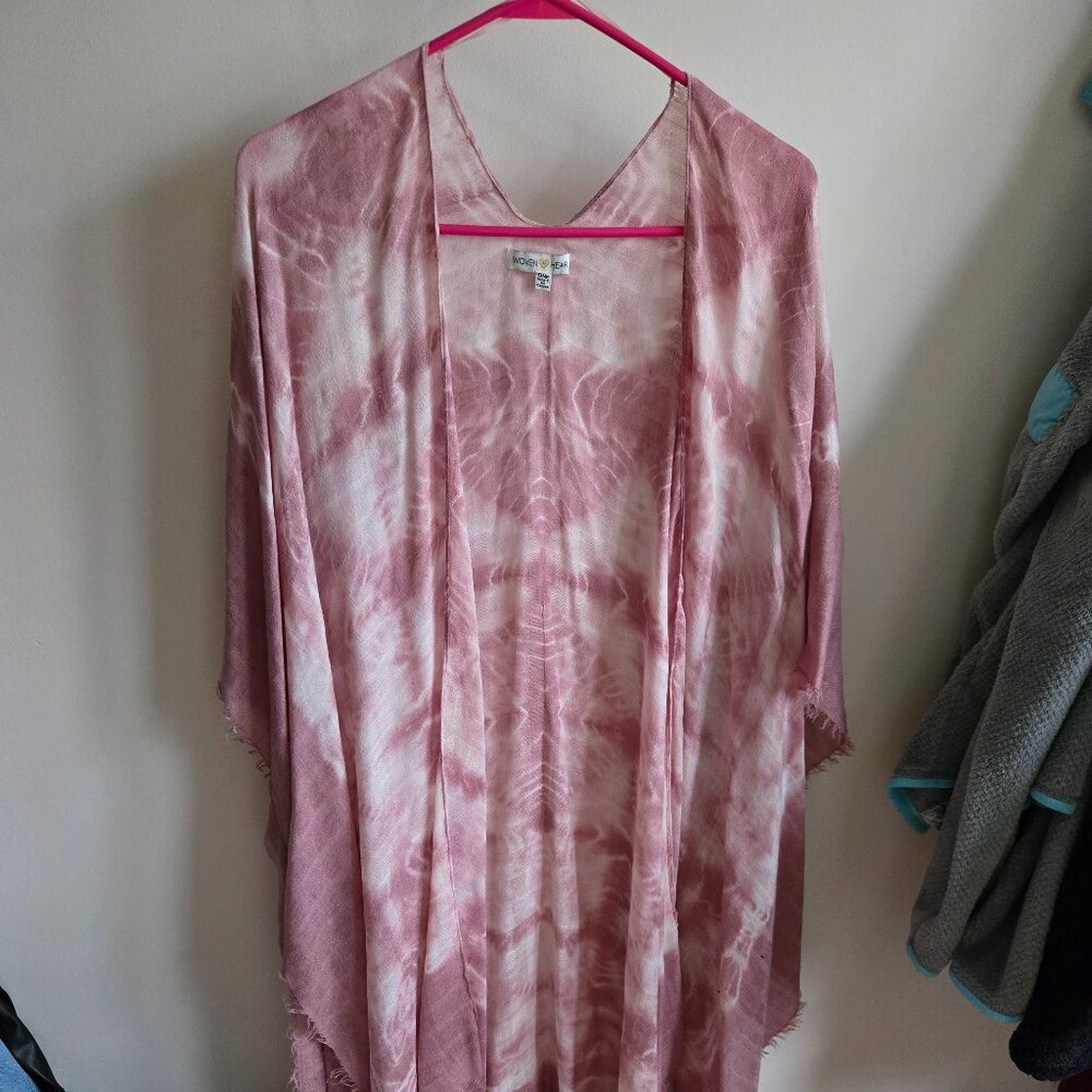 Linen Pink Tye-Dye Cover Up - Woven Heart, OS